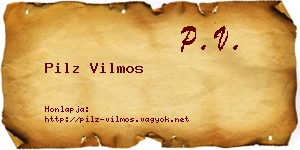 Pilz Vilmos névjegykártya